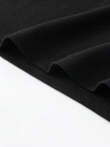 The "Blessed" Letter Print T-Shirt Is Stylish And Versatile, Suitable For All Skin Tones, And Can Be Worn For Everyday Wear As Well As Special Occasions. - Black - View 5