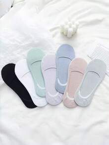 2/4/5 Pairs Women's Colorful Invisible Socks, Low Vamp Suitable For High Heels, Spring/Summer - Multicolor - View 5