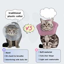 Adjustable Elizabeth Collar For Pets (Cats), Soft Star-Shaped Neck Cone For Post-Surgery Or Injury Recovery, Suitable For Puppies, Small Dogs And Cats - View 5