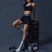 Nike Authentic Women's High Waist Running Fitness Tight Shorts CZ9857-010 - Black - View 6