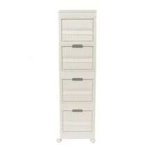 SENDERPICK 3-Tier Closet Wardrobe Foldable Cabinet Folding Storage Box With Wheels - White - View 10