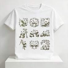 9件套 3.94英寸可爱熊猫竹制模板套装 | 熊猫情侣亲吻家庭竹制花环心形，适用于木材、画布、纸张、布料、书籍、相框、墙壁、家具和玻璃 | 可重复使用且可水洗的艺术用品 - 套裝 - 查看 4