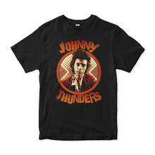 Unisex T-shirt i ren bomull, Johnny Thunders T-shirt, herr- och damstorlekar, sommar-t-shirt, blus, basplagg, kreativ design, utomhuslek, cool stil, rolig design, perfekt för utomhuslek. - Svart - Visa 5