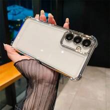透明手機殼，相容 Galaxy A57 A37 A17 A07 A56 A36 A26 A16 A55 A25 A35 A15 A05 S25 FE S26 Ultra S24 S23 S22 S21 Plus，具防震保護角，超薄透明保護套 - 銀色 - 查看 9