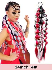 24 Inch Color Bubble Fried Dough Twists Braid, Various Color Combinations, Sweet And Cool Fried Dough Twists Braid - Multicolor - View 13