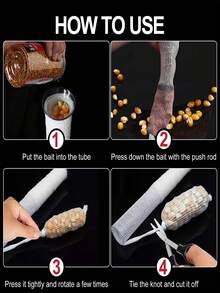 GOTURE 1PC Water Soluble Carp Bait PVA Mesh Bag (White/Multiple Specifications), Quick Dissolution+Precision Mesh | Remote Casting And Fixed-Point Nesting | Barrel Upgraded Inner Tube Version - Multicolor - View 5