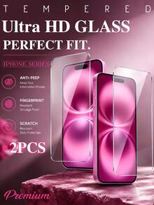 2 piezas de película protectora de pantalla de vidrio templado de alta definición ultra resistente, resistente a los arañazos, dureza 9H, fácil instalación, adecuado para iPhone 17 Pro Max a serie 11 - transparente - Ver 37