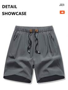Trending Summer Shorts | Men's Lightweight 5" Shorts For Running, Camping & Travel Sports - Grey - View 2