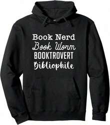 Book Nerd Compatible, Fun Gift For Readers, Book Lovers, Men And Women, Hoodie. - 黑色 13 - 查看 1