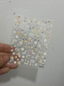 1件 3D仿珍珠花朵美甲貼紙，DIY 3D自黏式美甲飾品裝飾，Y2K風格美甲配件美甲貼 - 彩色 - 查看 12