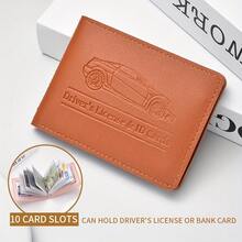 Customized Text LOGO Personalized Vehicle Registration Card Holder - Suitable For Car Insurance, Driver's License And Vehicle Documents Card Case, Auto Accessories, Unisex Personalized PU Leather ID And Driver's License, 10 Card Slots Protective Cover - Multicolor - View 12