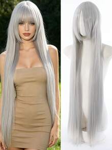 40 Inch Straight Synthetic Wig, Suitable For Party, Cosplay, Music Festival, Halloween - Multicolor - View 10
