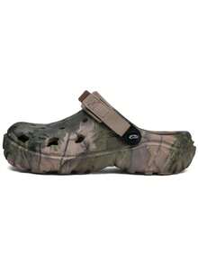 Men's Summer Breathable Contrast Color Perforated EVA Hollow Out Hook And Loop Casual Sandals - Khaki - View 9