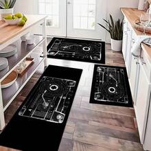 1pc Magnetic Tape Pattern Printed Floor Mat, Silica Gel Kitchen Carpet, Kitchen Mat, Rug, Easy To Clean, Rectangular Printed, Suitable For Living Room, Bedroom, Hallway, Bathroom, Laundry Room - Polyester Carpet, Suitable For Indoor And Outdoor Home Decor - Multicolor - View 7