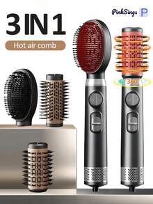 PinkSings 3-In-1 Rotating Hot Air Brush Set, Hot Air Styling Brush With 2 Rotating Brush Heads (1.5 Inch And 2 Inch), One-Step Hot Air Styling Brush, Smooth Styling - Black - View 13