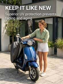 1pc Heavy Duty EVA Motorcycle/Bicycle Dust Cover - Waterproof, UV Resistant, Snowproof, Fits Most Models, Black, Outdoor Vehicle Protection, Stylish Motorcycle Cover, UV Blocking - Multicolor - View 4
