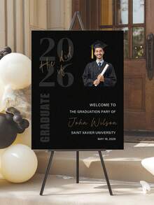 Cartel de Bienvenida de Graduación Personalizado con Foto Personalizada, Nombre, Escuela y Año de Graduación - Cartel de Fiesta de Graduación Personalizado para Graduado 2026, Decoración de Graduación - Multicolor - Ver 11