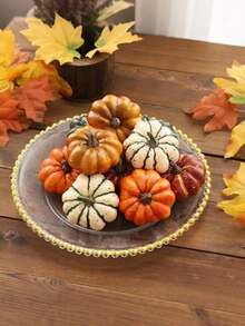 10/5/1pc-Mixed Artificial Pumpkin Set,Realistic Mini Foam Pumpkins,Suitable For Thanksgiving Autumn Harvest Decoration,Autumn Theme Table Centerpiece,Rustic Farmhouse Home Decor,Suitable For Halloween Party And Photography Props - Multicolor - View 5