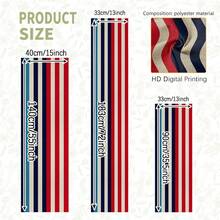 1pc Red, White & Blue Striped Patchwork Pattern Table Runner, Fresh & Energetic Style, Large Size, Rectangular, Home Decor, Suitable For Family Gatherings, Indoor/Outdoor Decoration, Entryway, Coffee Table, Living Room Ambiance, Kitchen Dining, Holiday & Natural Gift - Multicolor - View 3