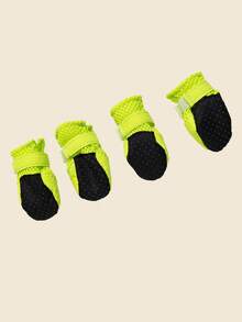 Sepatu Dalam Ruangan Berbahan Jaring Bernapas dengan Sol Lembut untuk Anjing, Sepatu Kasual Hewan Peliharaan yang Nyaman untuk Teddy/Poodle - Hijau - View 9