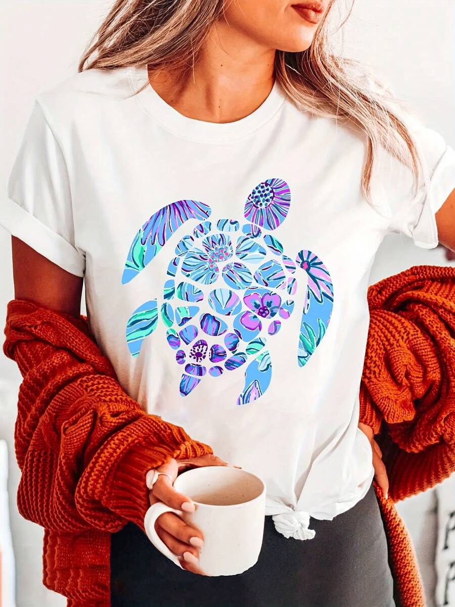 Camiseta de mujer para primavera y verano - Blanco - Ver 1