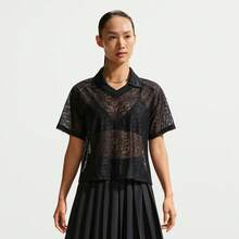 Nike 女士 AS W NK STREET LACE POLO JSYPOLO 针织翻领短袖T恤 TIF0521-010 - 黑色 - 查看 1