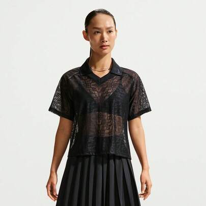 Nike Polo de punto con cuello de mujer AS W NK STREET LACE POLO JSYPOLO TIF0521-010