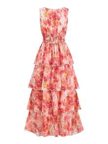 Women Midi Dresses - Coral Orange - View 6