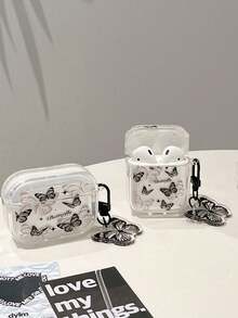 黑色蝴蝶 TPU 耳機保護套，相容於 Apple 1/2 無線藍牙耳機 Pro/Pro2 保護殼 - 彩色 - 查看 1