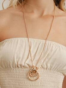 Nocturel Collar con colgante circular - Amarillo Oro - Ver 2