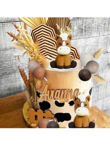 22pcs Or 1pc Cowboy Cake Toppers, Brown Foam Ball Pony Cake Decorations, Western Cowboy Rodeo Theme Cake Decor, Men's Birthday Cake Toppers, First Rodeo Cake Decorations (Please Use With Tray And Sticks) - Multicolor - View 4