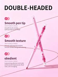 Life Girls 1pc Matte Finish Long-Lasting Non-Smudge Double-Ended Lip Liner Pencil, Natural Color Lip Contour Definition - Multicolor - View 3