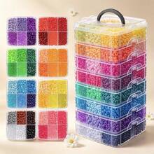 30/4800/5300/6000 buc. mărgele acrilice multicolore în formă de potcoavă 9x6mm, kit pentru confecționarea brățărilor - perfect pentru realizarea bijuteriilor, brățări, împletit păr și proiecte DIY - include cutie organizatoare, accesorii de artizanat, mărgele pentru bijuterii, cutie de depozitare pentru mărgele - Multicolor - Vizualizare 12