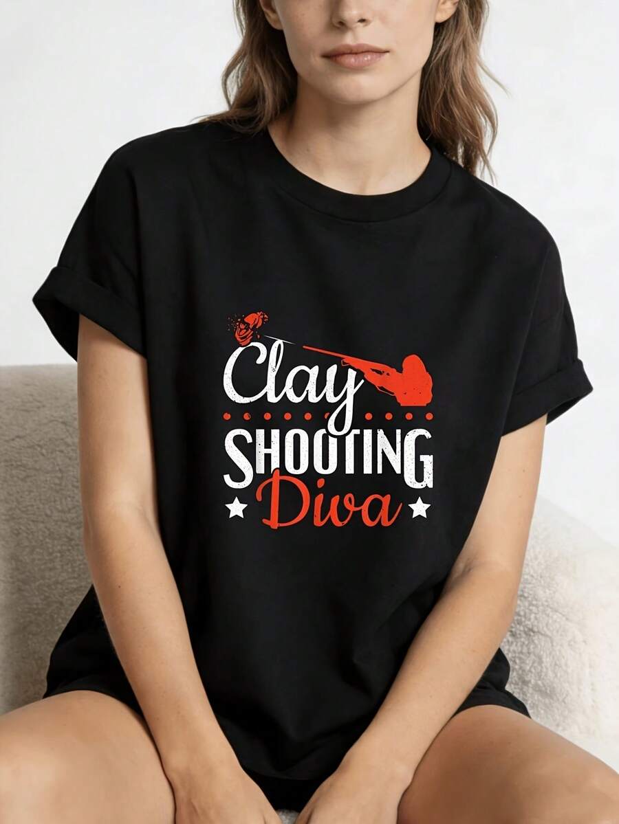 Women's T-Shirt With Colorful Sneaker Print, Casual Summer Fashion, Perfect Gift For Friends And Family, Fashionable Unisex Style, Short Sleeve Printed T-Shirt For Summer 2026, 180g, 100% Cotton - 黑色 - 查看 1