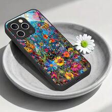 Phone Case - A Vibrant And Artistic Case With A Colorful Butterfly And Flower Design, Suitable For Samsung Y11 To 17 Pro Max. This Stylish And Scratch-Resistant Protective Case Makes A Perfect Gift For Her This Holiday Season. - 黑色 - 查看 3