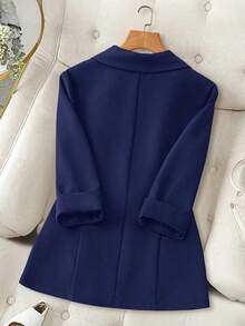 AYYFranclia Blazer casual ajustado de unicolor para mujeres, adecuado para ir al trabajoAYY - azul real - Ver 2