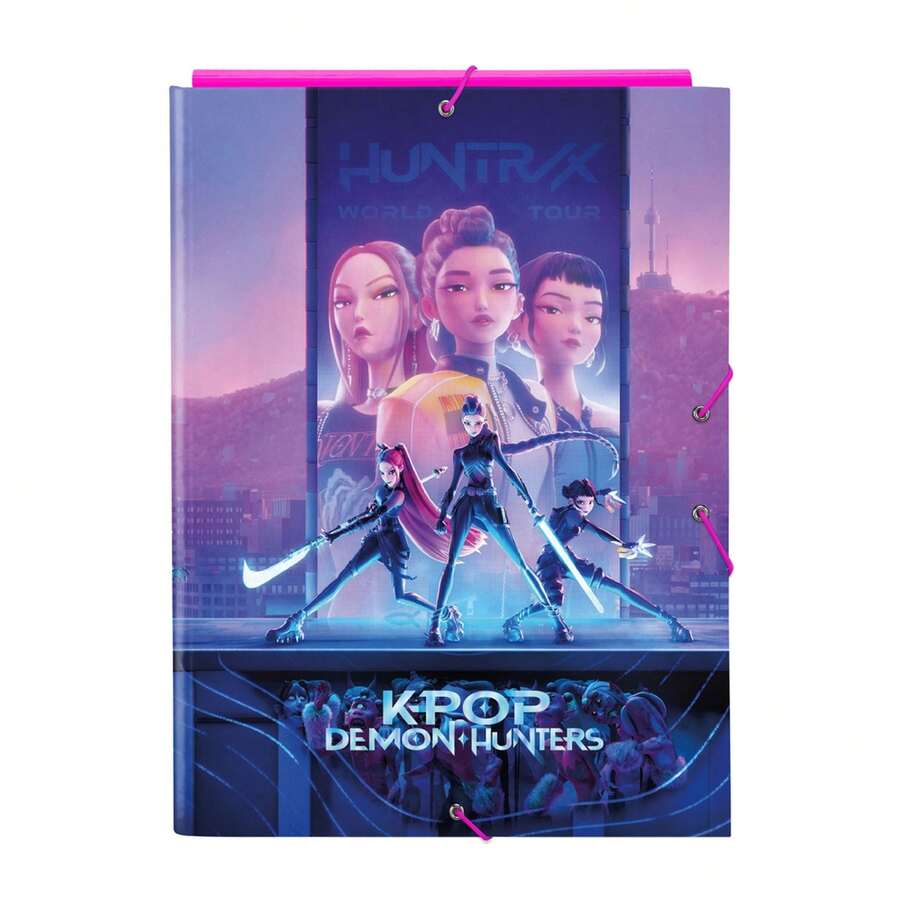 Safta K-Pop 惡魔獵人男女通用三折文件夾,官方授權,硬封面,彈性封口,均碼,適合上學和返校季 - 免費送貨 ✅ 西班牙大陸 24/48 小時送達 - 資料夾 - 3 個翻頁 - 查看 1