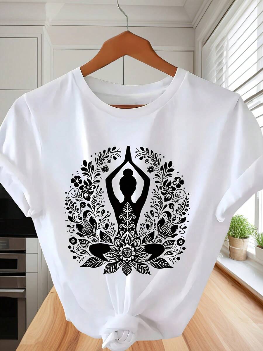 Women's T-Shirt For Spring And Summer - White - View 1