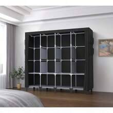 sdfsdfClothing Cabinet, Portable Clothing Cabinet with Zipper. The portable clothing cabinet is used to hang clothes. It is equipped with 4 hanging rods and storage cabinets, and has spacious and large-capacity storage space. Simple wardrobe, 170cm wide, 45cm deep, 172cm high black, extra large 170cm widesdfsfg - 写真の通り - チェックする 4