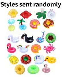 10pcs Inflatable Cup Holders, Coasters, Floating Drink Holders, Inflatable Drink Holders For Pool Party, Outdoor Activities - Multicolor - View 14