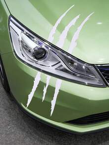 1pc White Ghost Claw Car Sticker, Exterior Decorative Sticker, Unique Ghost Claw Sticker, Car Decor Accessory - Sticker - View 5