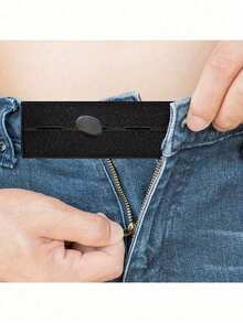 1pc Elastic Waistband Extender, Adjustable Belt Extender, Machine Washable Elastic Material, Pants Adjuster, Suitable For Jeans, Women's Fashion Accessory, Suitable For Casual, Commuting And Evening Wear, For Pregnancy Weight Gain - Various - View 7