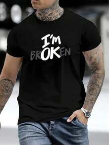 Camiseta Casual de Manga Corta para Hombre, Paquete de 1, 100% Tejido Grueso - Cuello Redondo Cómodo, Camiseta Suave y Bonita - Negro - Ver 2