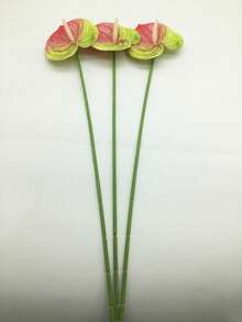 10/5件人造紅色棕櫚百合（粉綠色）火烈鳥花苞葉尾花仿真植物，適用於婚禮、辦公室、派對、酒店、居家桌面裝飾、房間裝飾、餐桌裝飾、家居裝飾、桌面裝飾、季節性裝飾 - 粉綠 - 查看 11