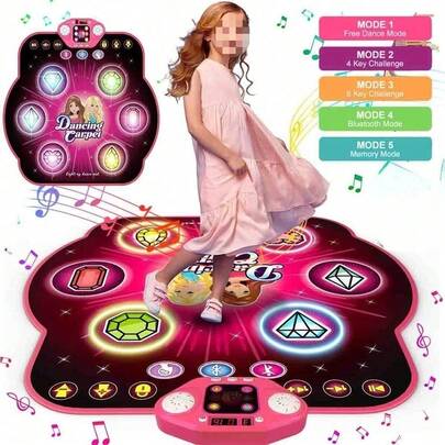 One Dance Mat With 27 Difficulty Levels, 5 Game Modes, Non-Slip Bottom, Rhythm Music Game Mat, Suitable For Adults, Home Gyms, And Living Room Workouts And Entertainment.