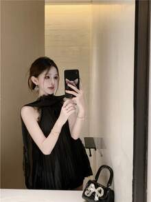 Women Short Dresses - Black - View 2