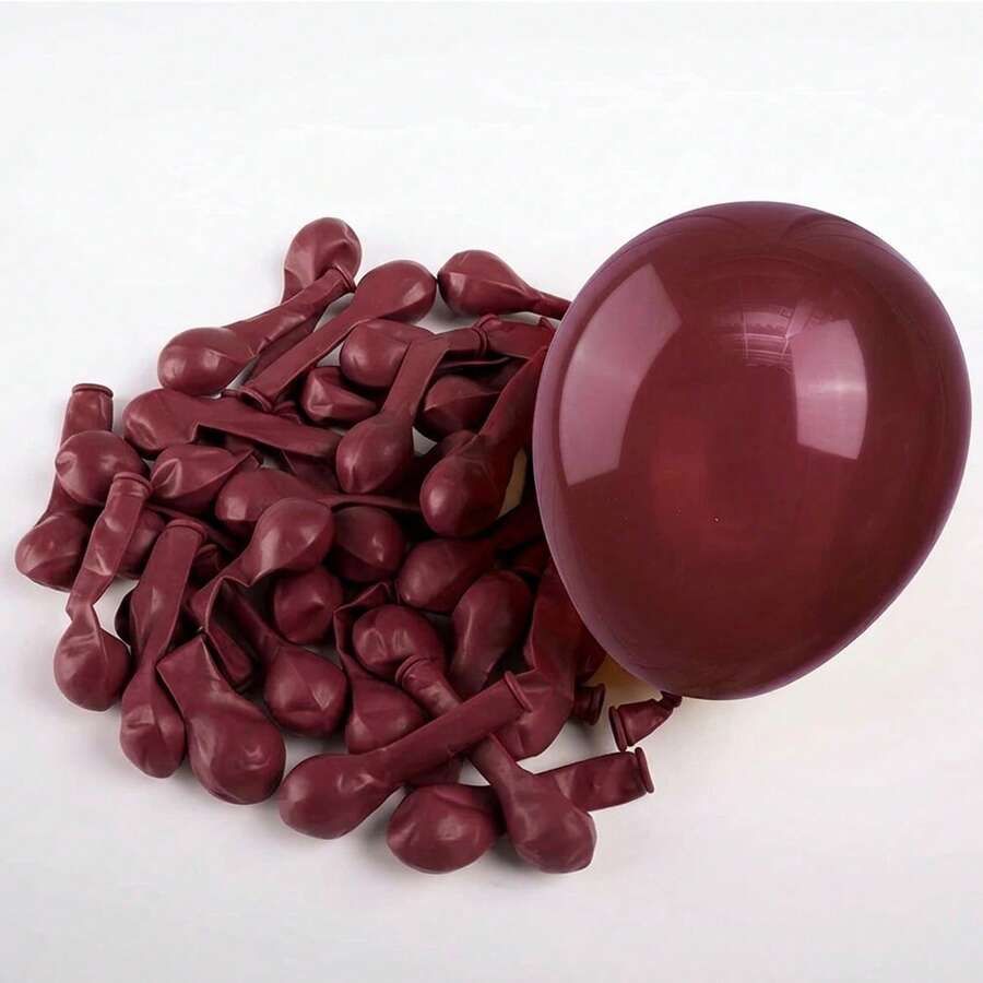Burgundy Party Balloons 5 Inch 50pcs Happy Birthday Decoration Balloons Wedding Gender Reveal Party Balloons - Burgundy - View 1