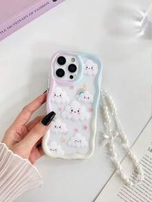 Ốp lưng điện thoại chống sốc, bề mặt bóng, viền lượn sóng, họa tiết mặt cười và đám mây, kèm phụ kiện vòng tay hạt cườm, tương thích với iPhone 17pro/17Air/17/17promax/16/11/16pro/16plus/16promax/16e/15Promax/13/14/12/XS/XR/7G/8P, tương thích với Samsung Galaxy S26/S26PLUS/S26 Ultra/A17/A07/S25/S25PLUS/S25 Ultra/A16/A36/A26/A56/A50/A12/A32/A52/A72/A51 - Nhiều màu - Xem 6