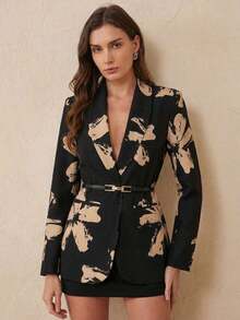 AYYAveloria Revavyn Chaqueta blazer con estampado de lunares negros, artesanía personalizada premium, estilo retro pop art, adecuada para el trabajo, uso diario, primavera y otoño, con cuello de solapa, corte entallado, tela de poliéster suave. Elementos clave de moda: blazer de lunares, chaqueta única, artículo elegante, aspecto lujoso, vintage clásico, chaqueta de primavera/otoño, diseño versátil, ligera y cómoda, estilo popular europeo y americano. Chaqueta blazer elegante y de moda con estampado de lunares para oficina y uso diarioAYY - Negro - Ver 3