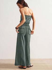 Mono de punto para mujer SUN con bolsillos y cordón ajustable - Verde militar - Ver 4
